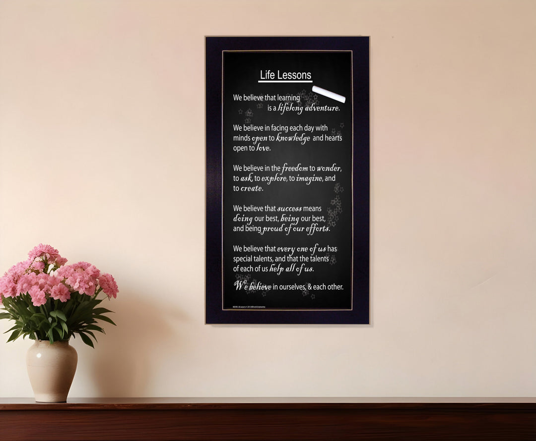 Life Lessons 5 Black Framed Print Wall Art