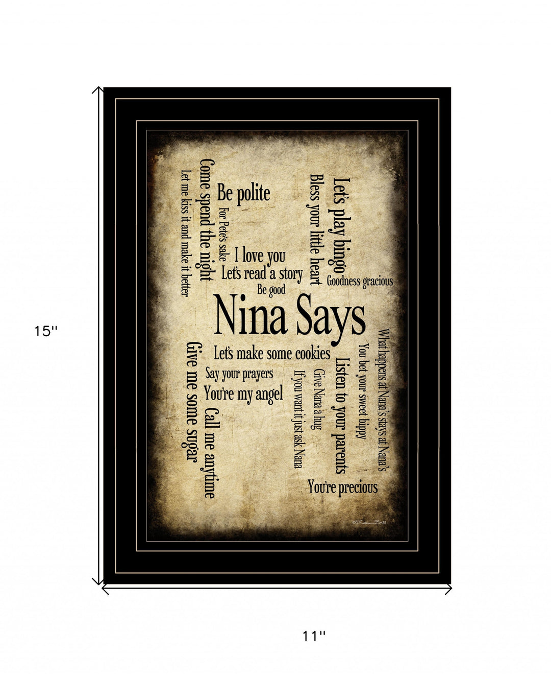 Nina Says 2 Black Framed Print Wall Art