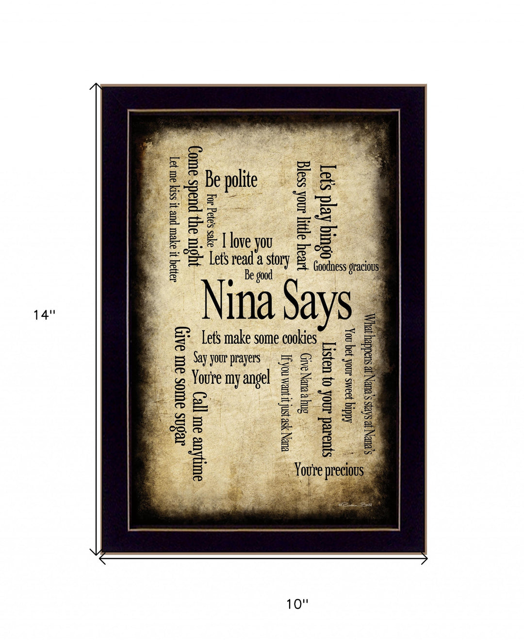 Nina Says 4 Black Framed Print Wall Art