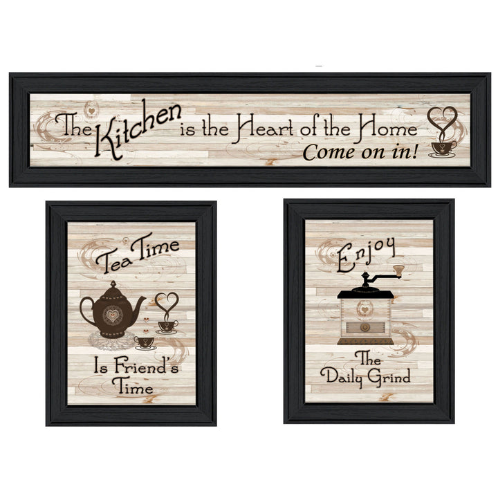 Set Of Three Kitchen Black Framed Prints Kitchen Wall Art