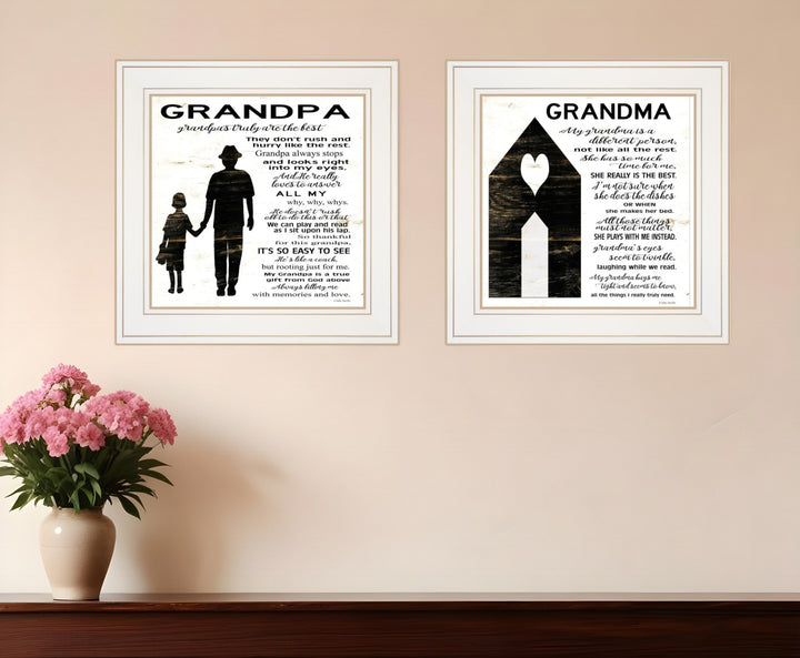 Set Of Two My Grandparents are the Best 2 White Framed Print Wall Art