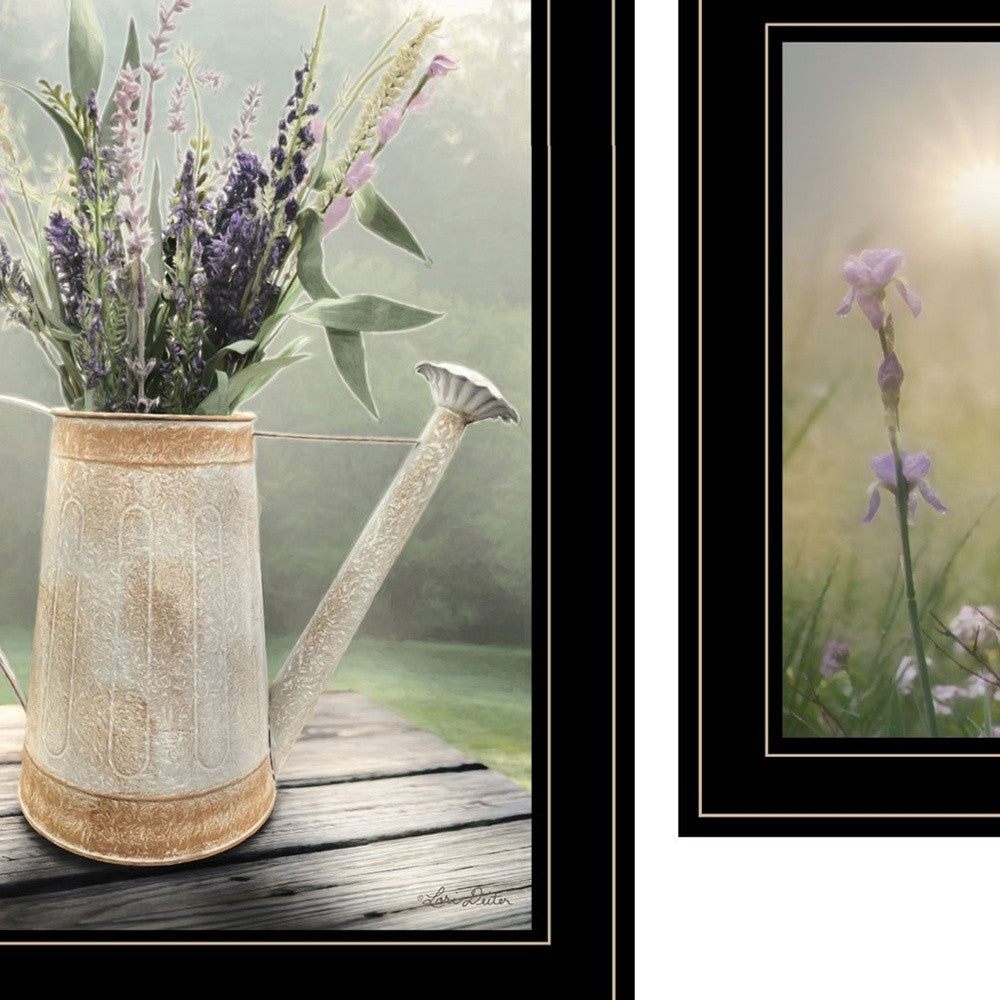 Set Of Two Bloom Where You are Planted 2 Black Framed Print Wall Art