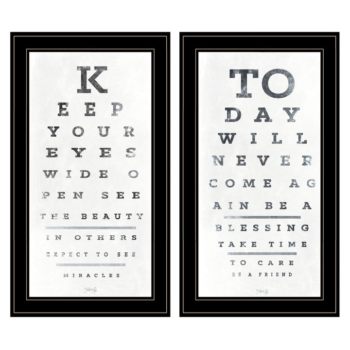 Set Of Two Eye Charts 1 Black Framed Print Wall Art