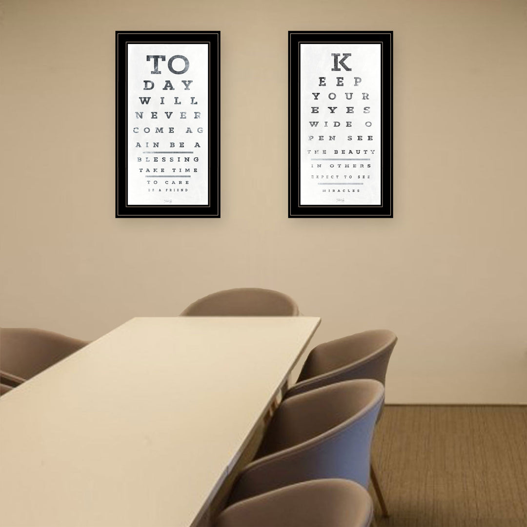 Set Of Two Eye Charts 1 Black Framed Print Wall Art