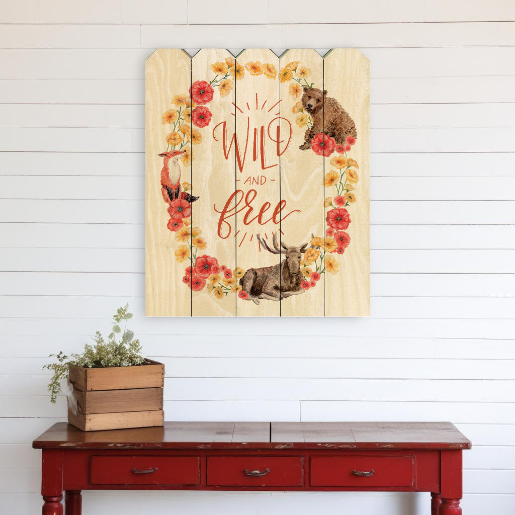 Wild and Free Wreath Unframed Print Wall Art