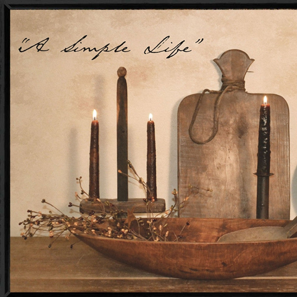 A Simple Life 1 Black Framed Print Wall Art