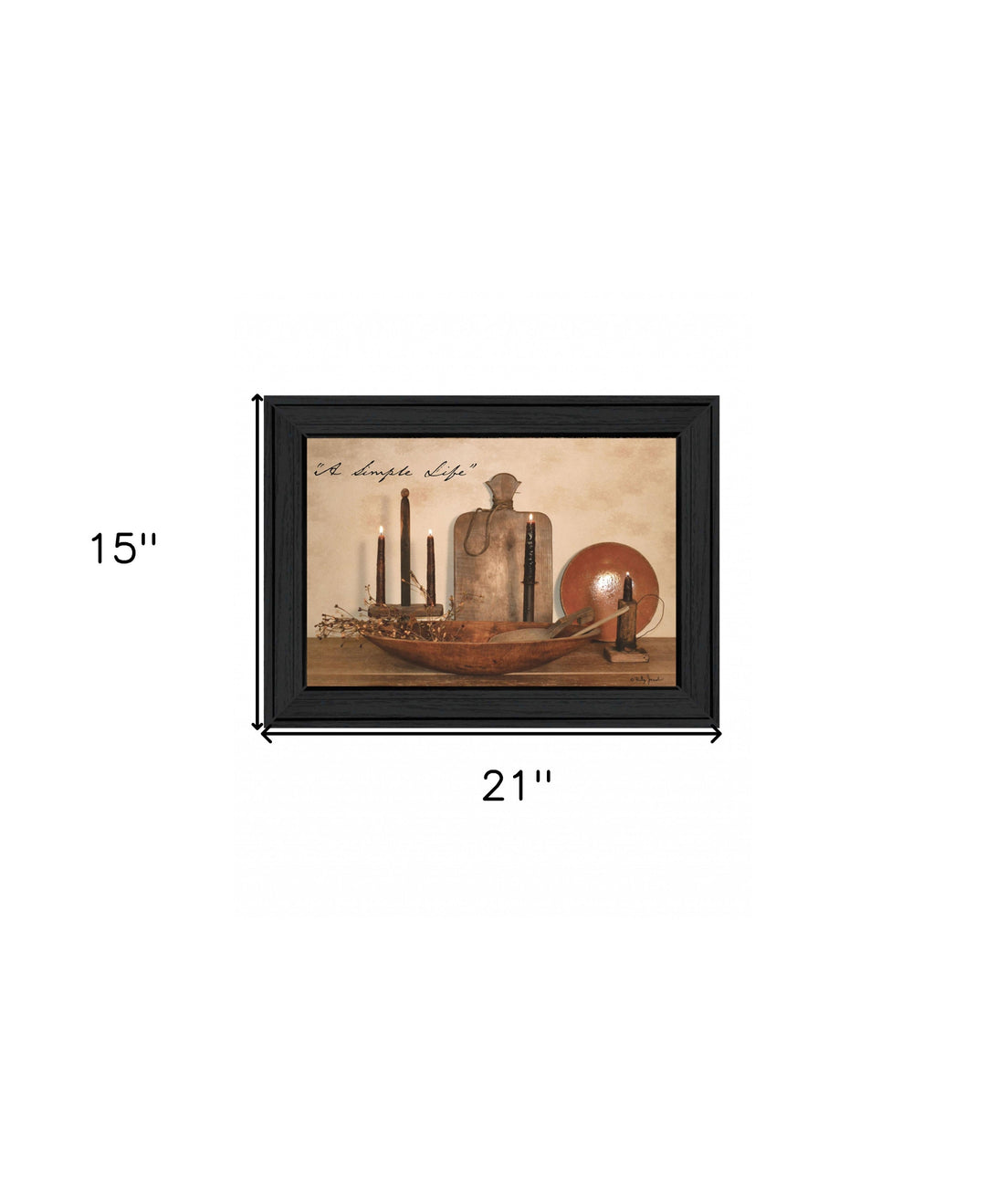 A Simple Life 1 Black Framed Print Wall Art