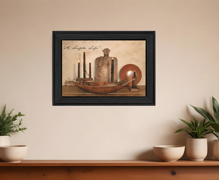 A Simple Life 1 Black Framed Print Wall Art