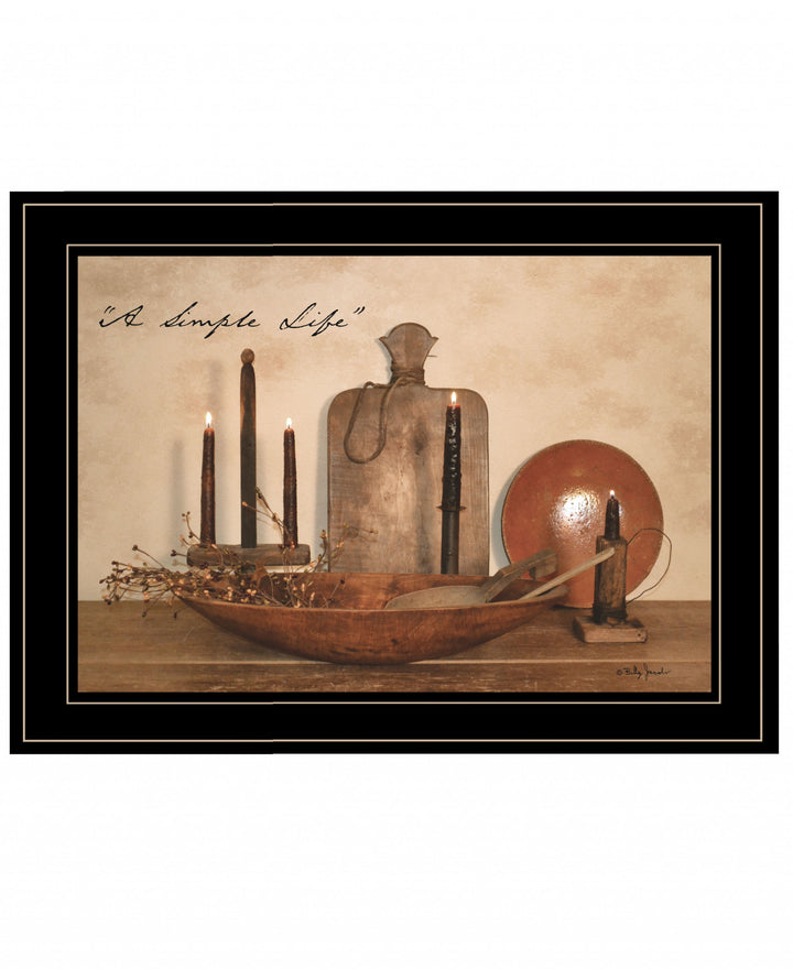 A Simple Life 3 Black Framed Print Wall Art