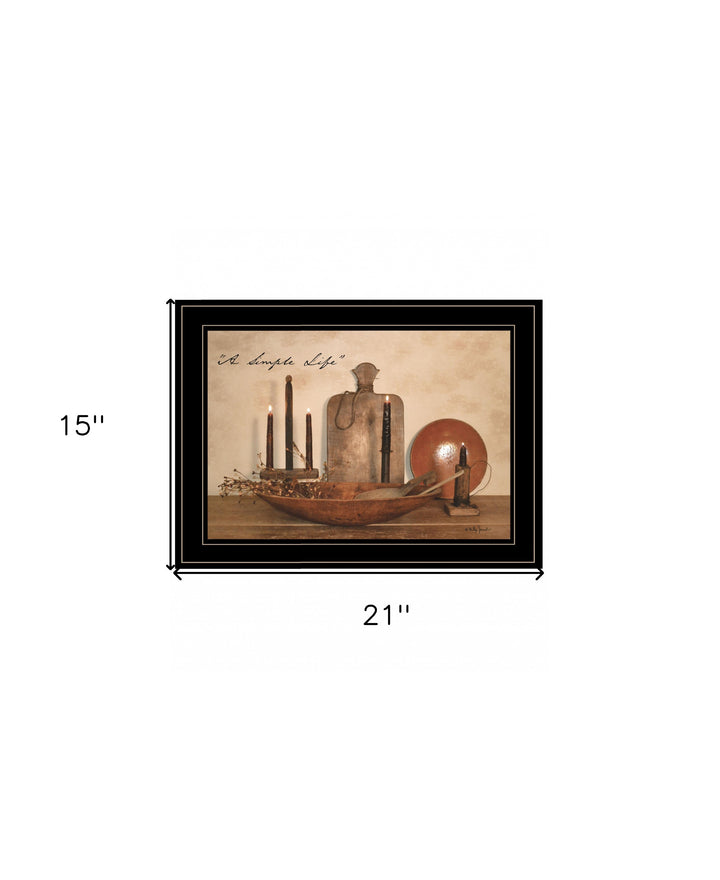 A Simple Life 3 Black Framed Print Wall Art