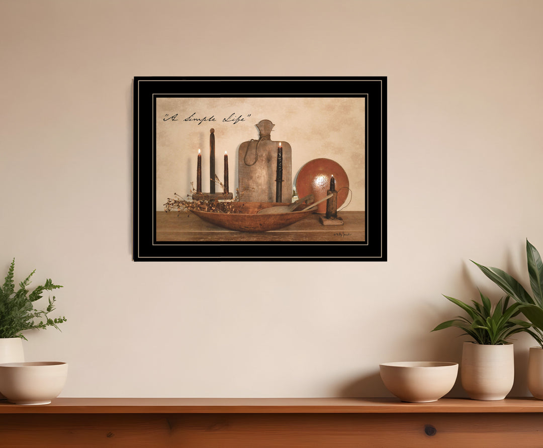 A Simple Life 3 Black Framed Print Wall Art