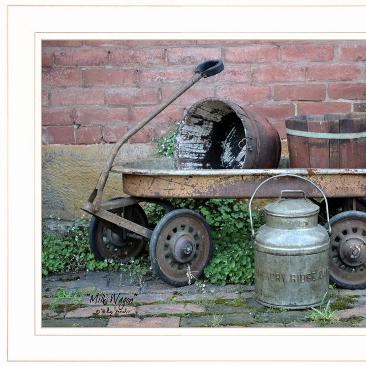 Milk Wagon 2 White Framed Print Wall Art