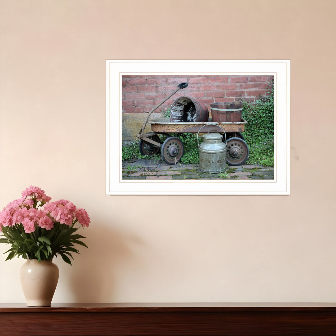 Milk Wagon 2 White Framed Print Wall Art