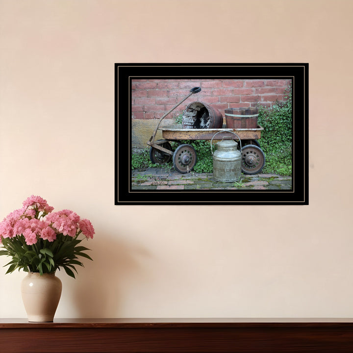 Milk Wagon 2 White Framed Print Wall Art