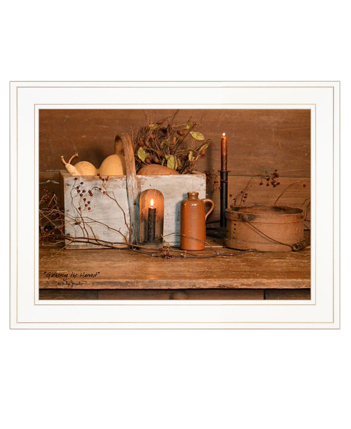 Gathering The Harvest 2 White Framed Print Kitchen Wall Art