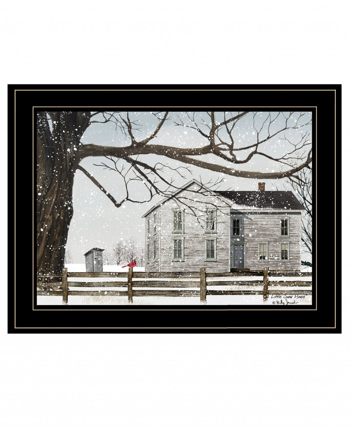 A Little Snow House 3 Black Framed Print Wall Art