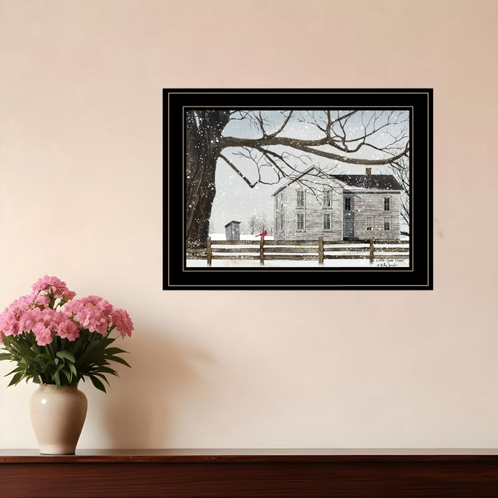 A Little Snow House 3 Black Framed Print Wall Art