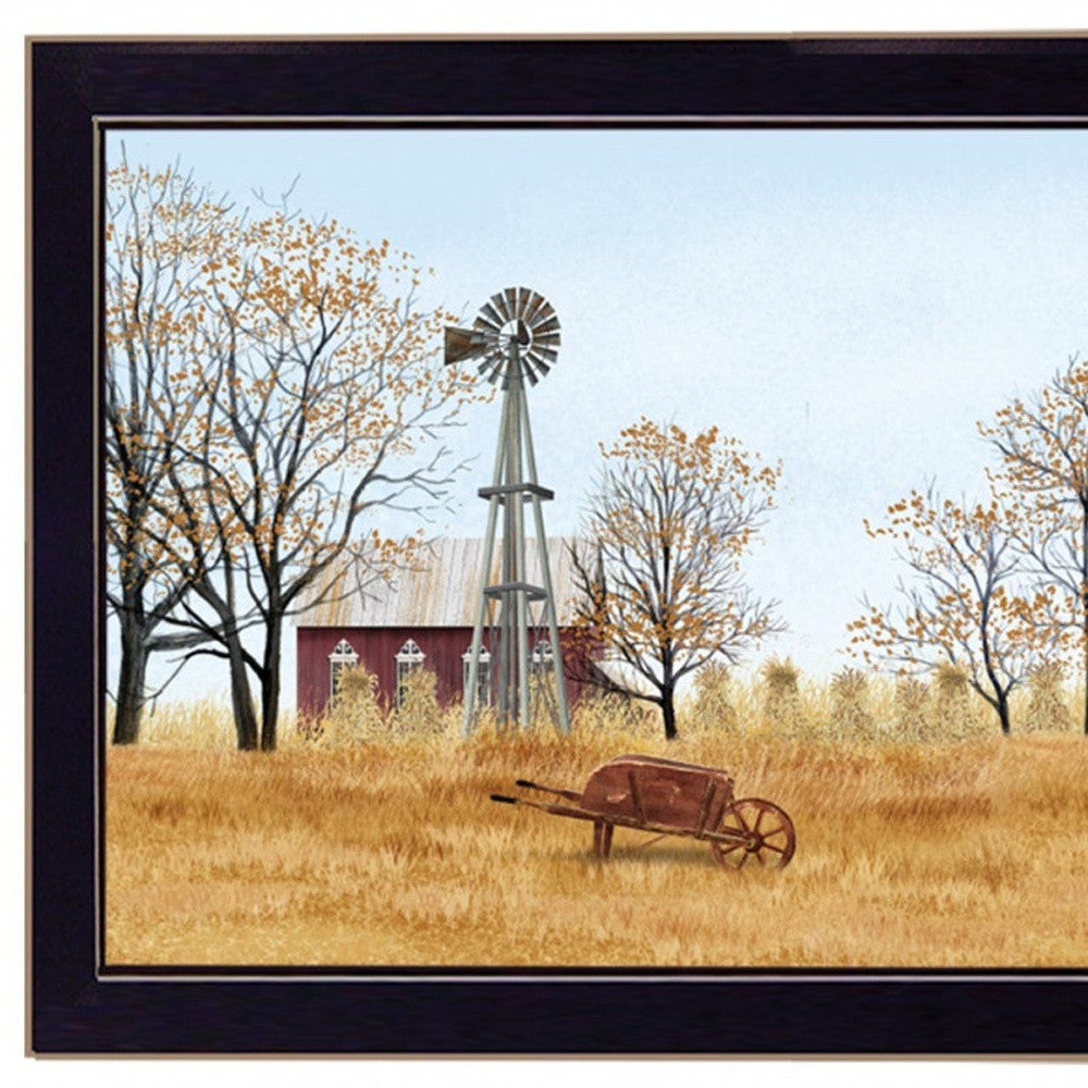 Autumn on the Farm Black Framed Print Wall Art