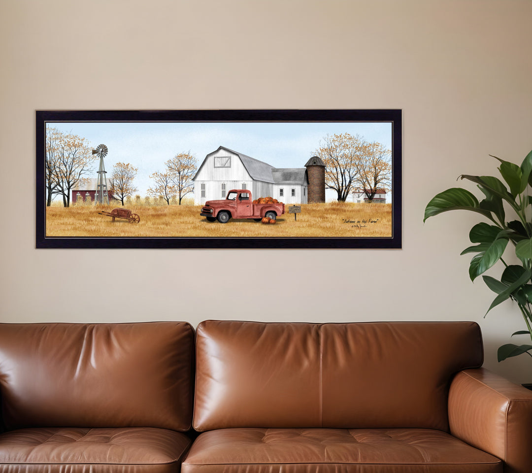 Autumn on the Farm Black Framed Print Wall Art