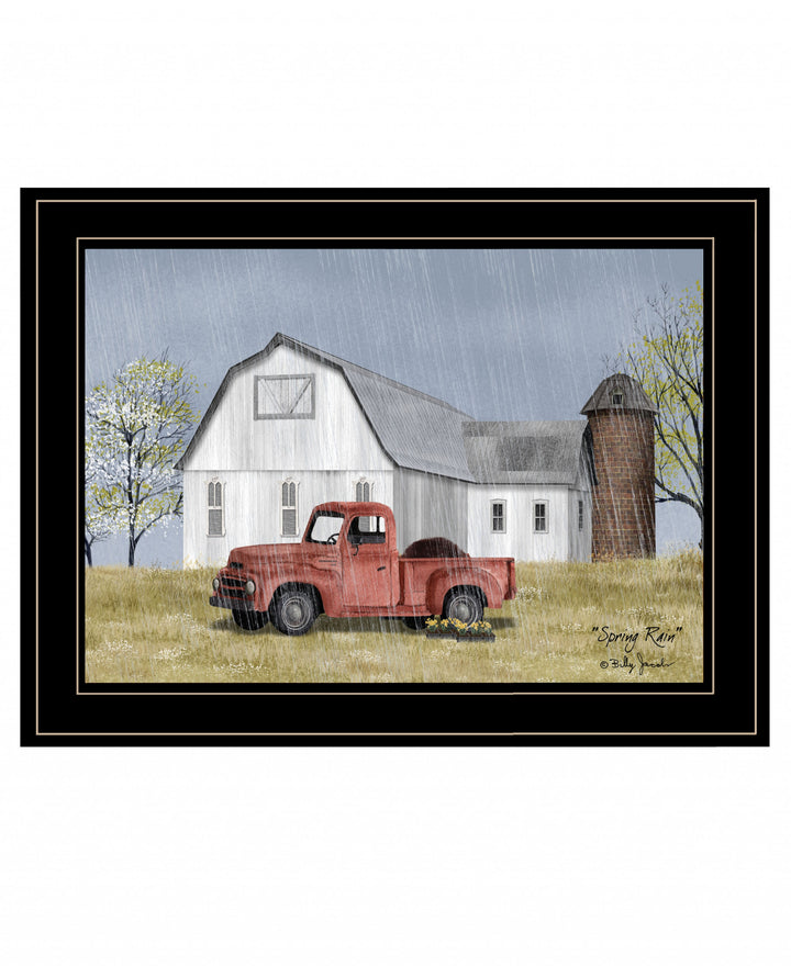 Spring Rain 3 Black Framed Print Wall Art