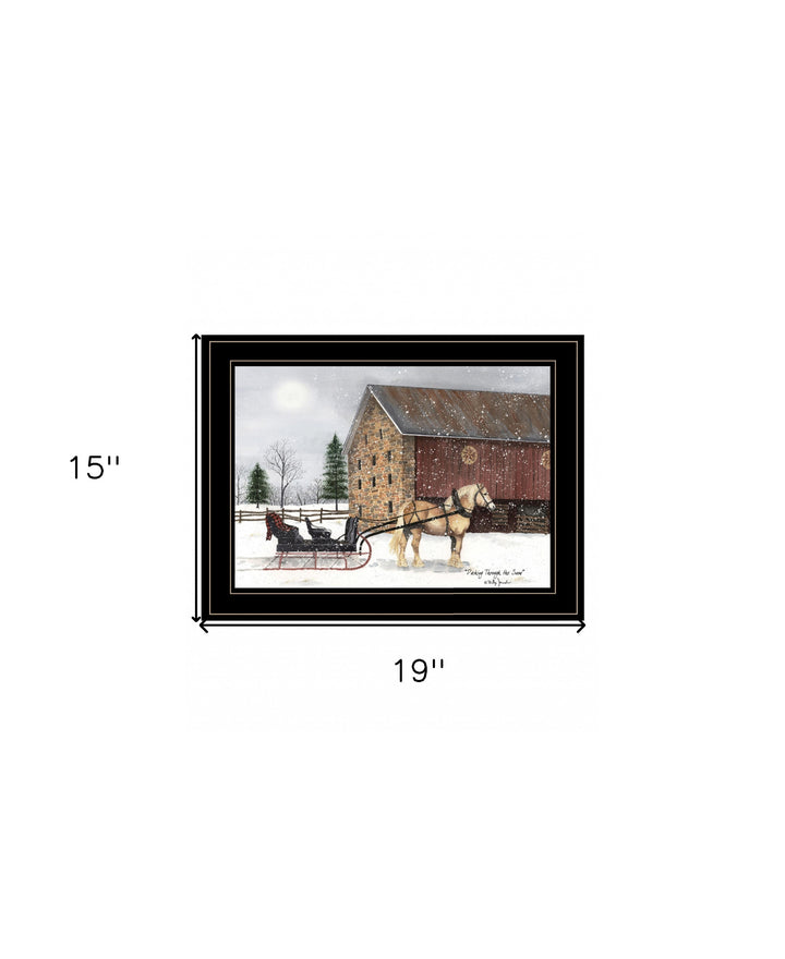 Dashing Through The Snow 2 Black Framed Print Wall Art