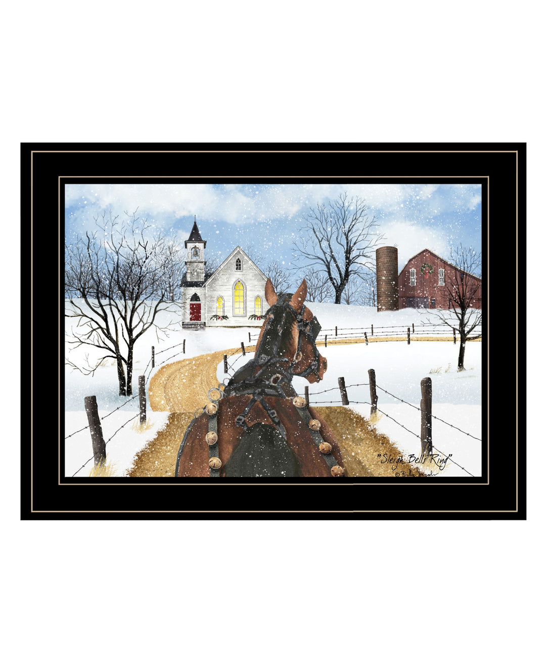 Sleigh Bells Ring 2 White Framed Print Wall Art