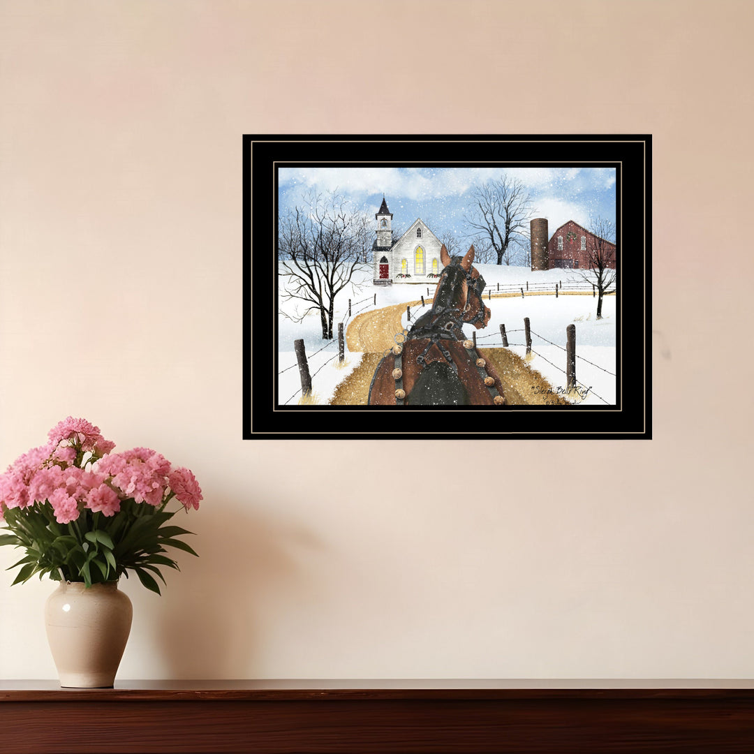 Sleigh Bells Ring 2 White Framed Print Wall Art