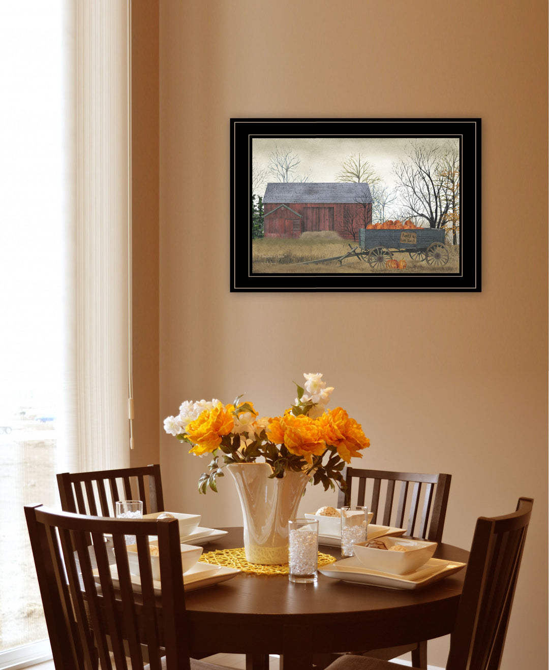 Pumpkin Wagon 3 Black Framed Print Wall Art