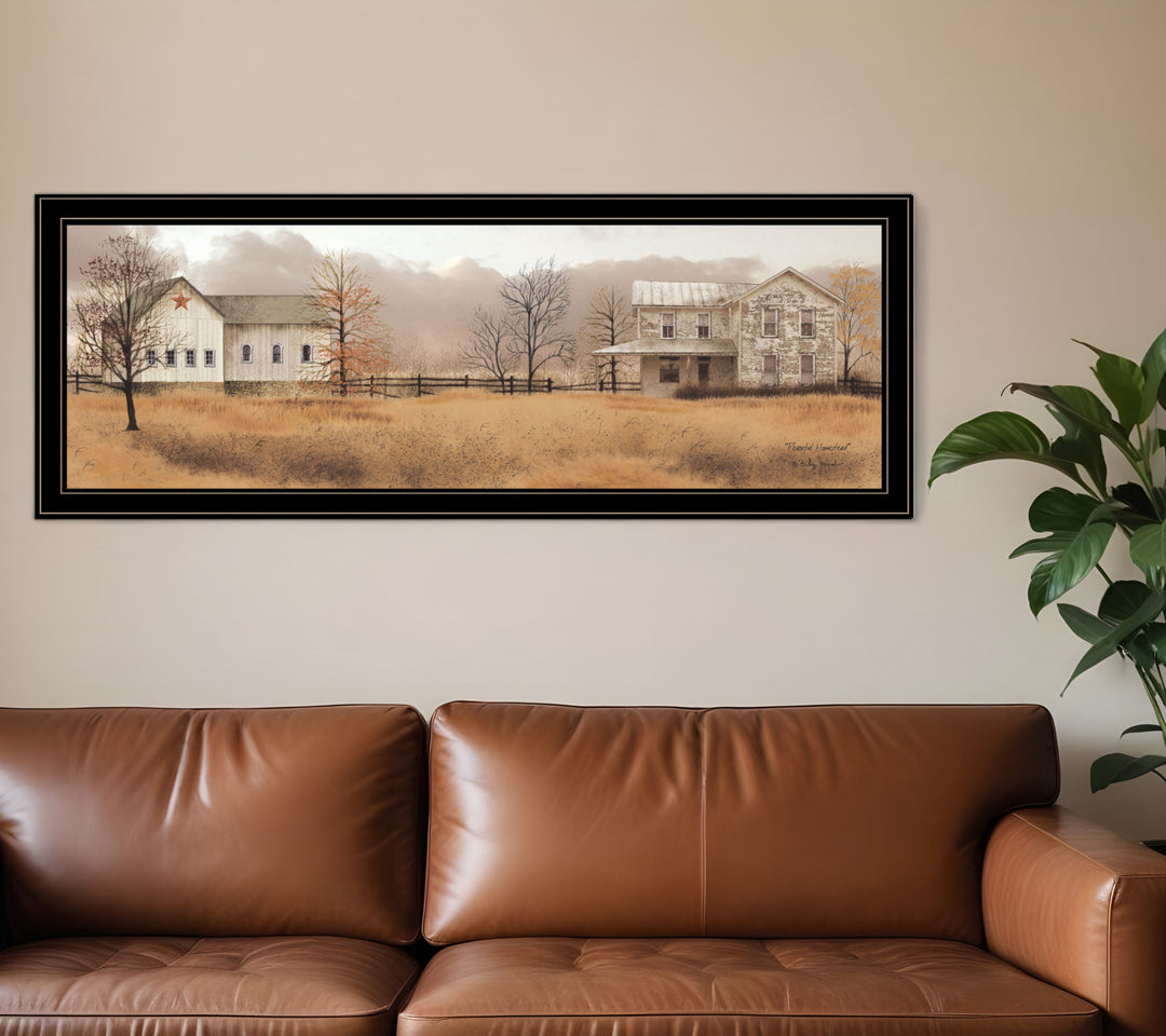 Peaceful Homestead 1 White Framed Print Wall Art