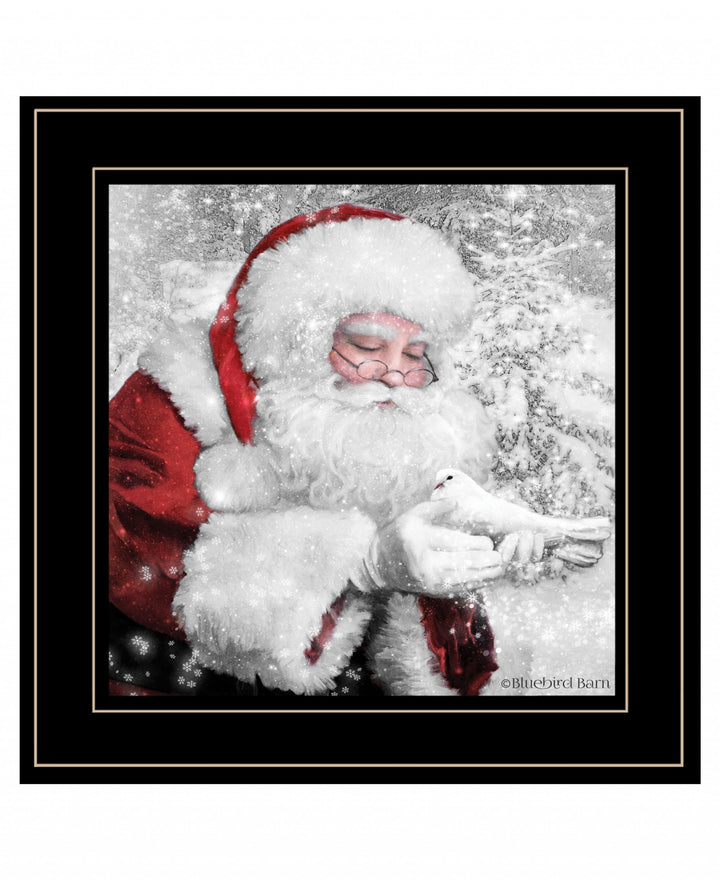 Santas Little Friends 4 Black Framed Print Wall Art