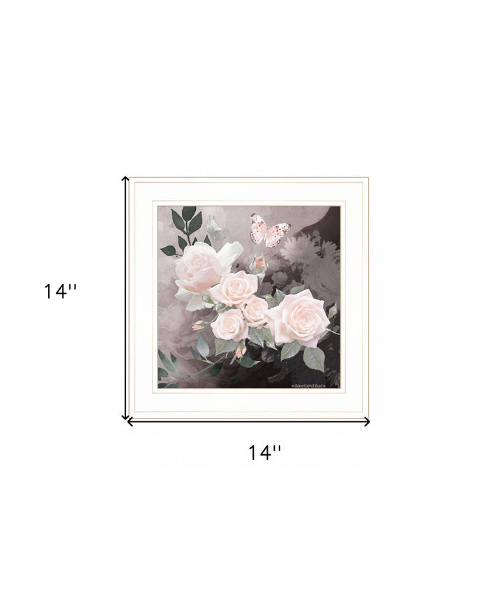 Noir Roses 1 White Framed Print Wall Art