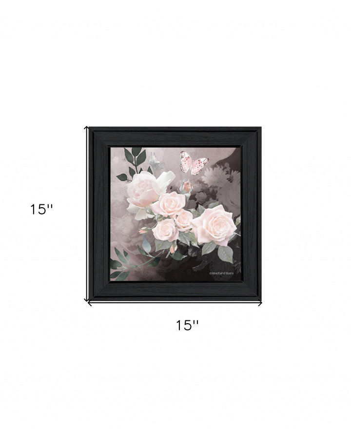 Noir Roses 1 White Framed Print Wall Art