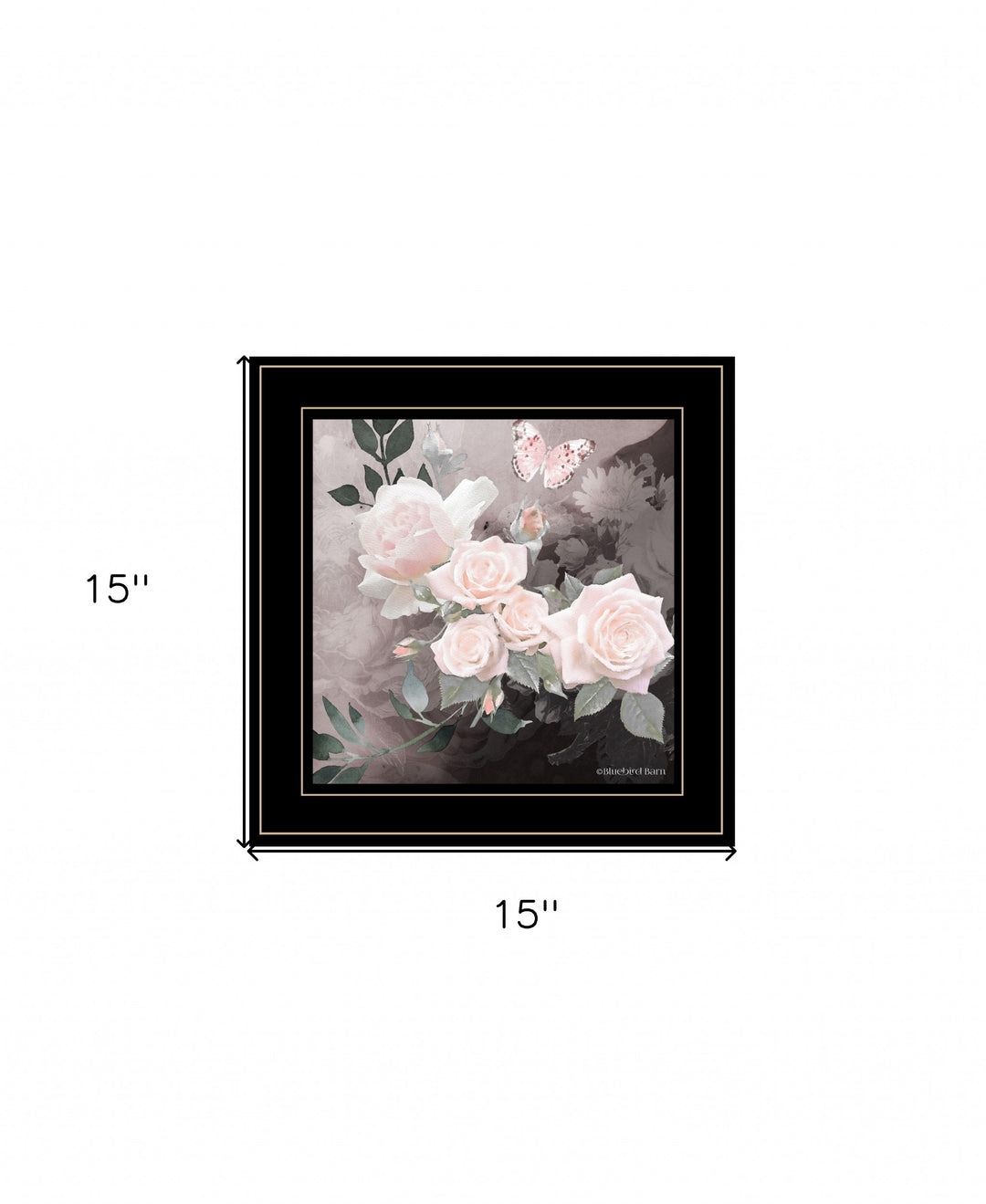 Noir Roses 1 White Framed Print Wall Art