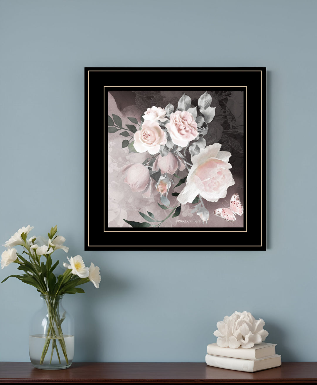 Noir Roses IV 3 White Framed Print Wall Art