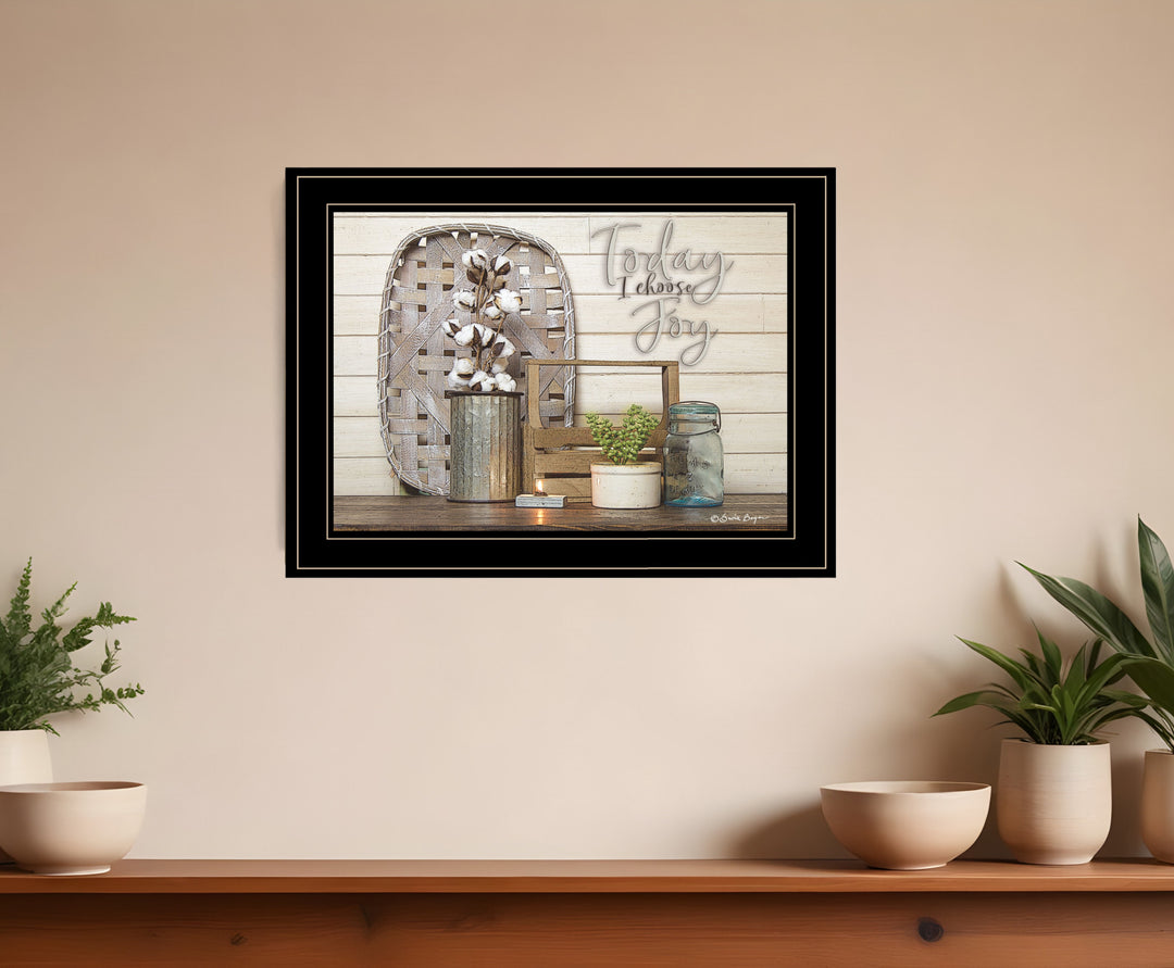 Today I Choose Joy 3 Black Framed Print Wall Art