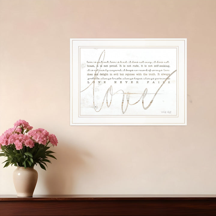 Love Never Fails 2 White Framed Print Wall Art