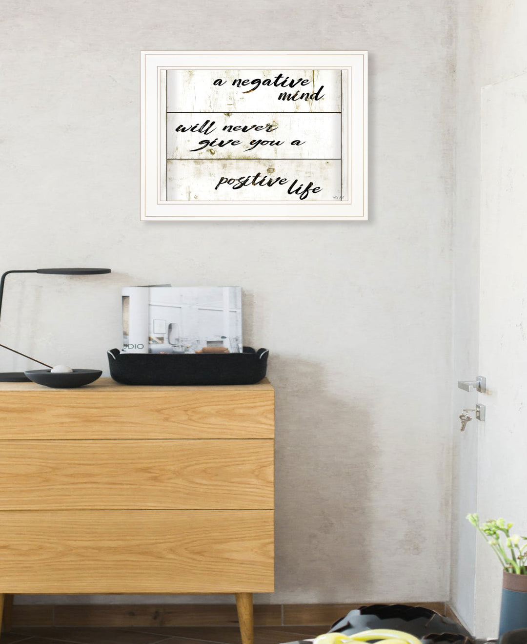 Positive Life 2 White Framed Print Wall Art