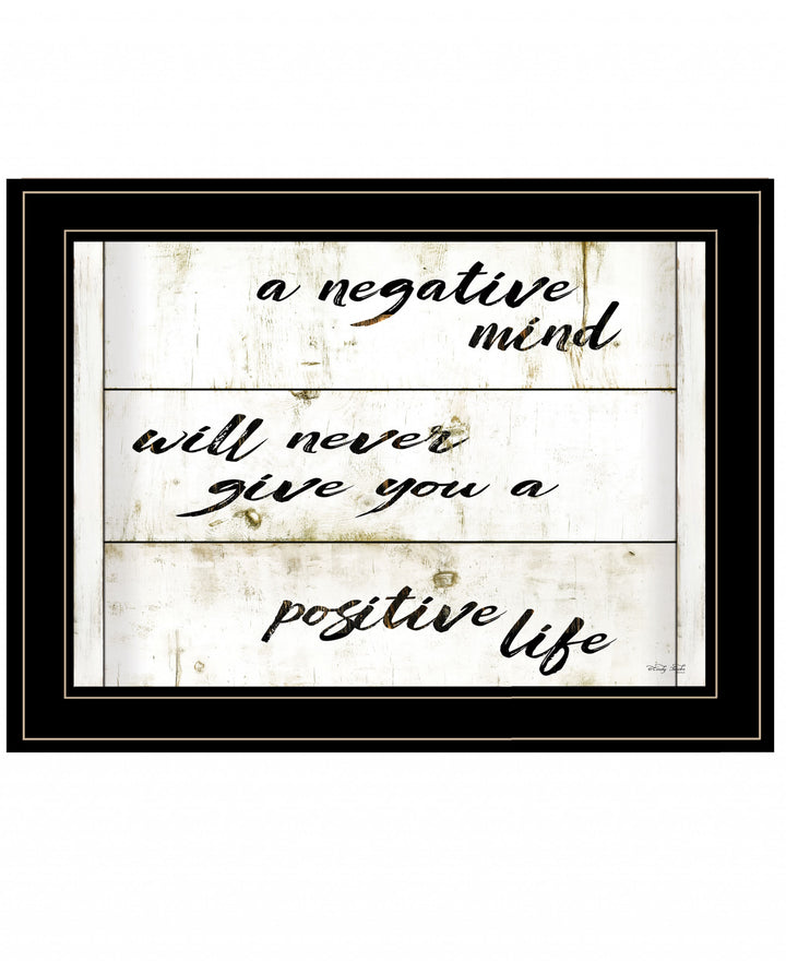 Positive Life 3 Black Framed Print Wall Art