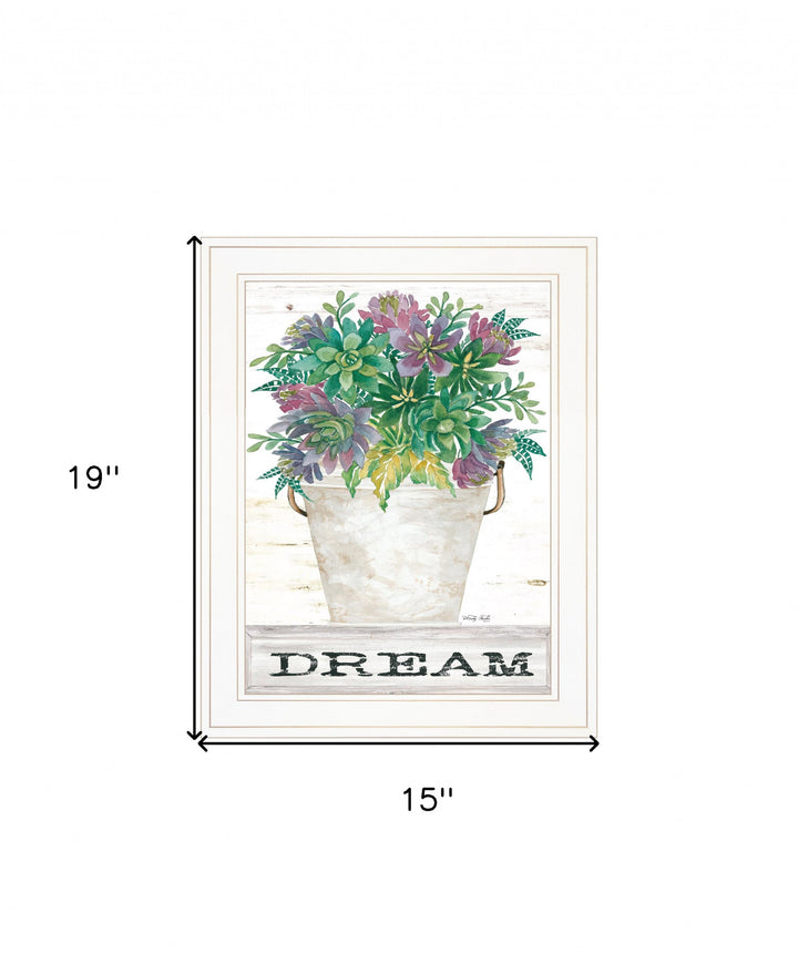 Dream Succulents 2 White Framed Print Wall Art