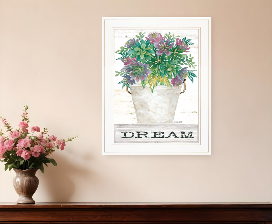 Dream Succulents 2 White Framed Print Wall Art