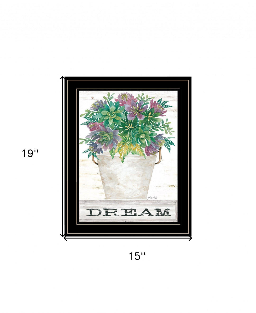 Dream Succulents 3 Black Framed Print Wall Art