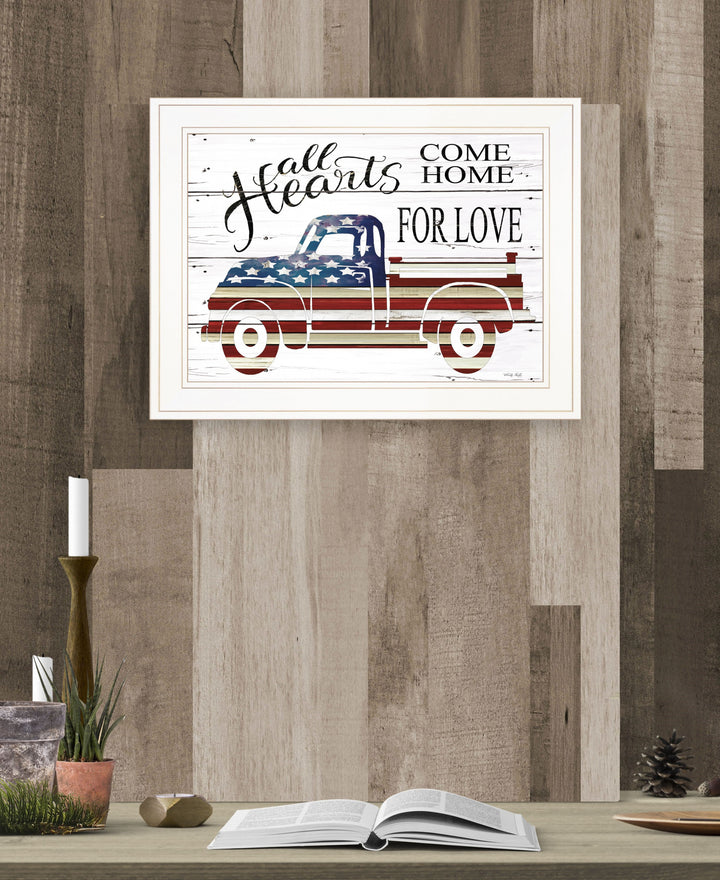 All Hearts Come Home for Love Truck 2 White Framed Print Wall Art