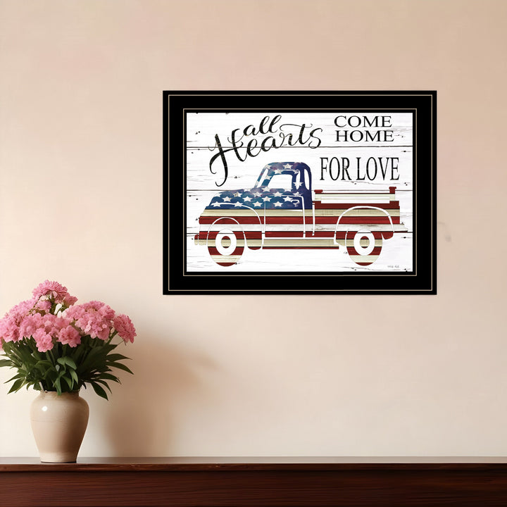 All Hearts Come Home for Love Truck 3 Black Framed Print Wall Art