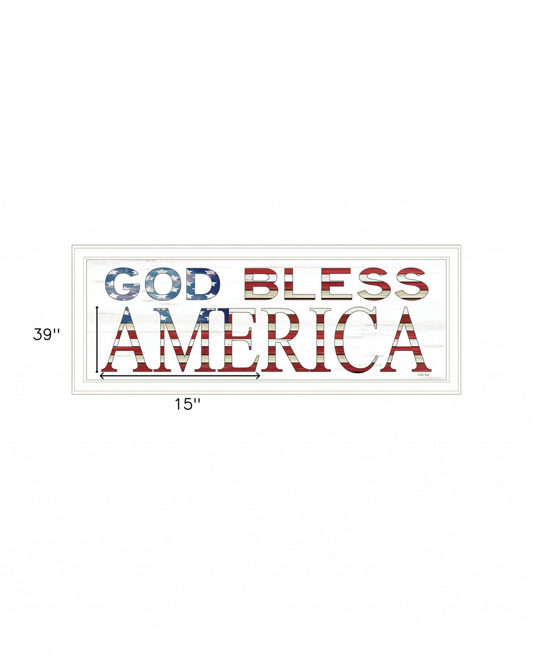 God Bless America 5 White Framed Print Wall Art