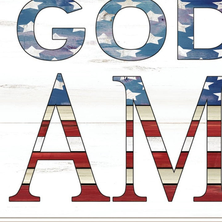 God Bless America 5 White Framed Print Wall Art