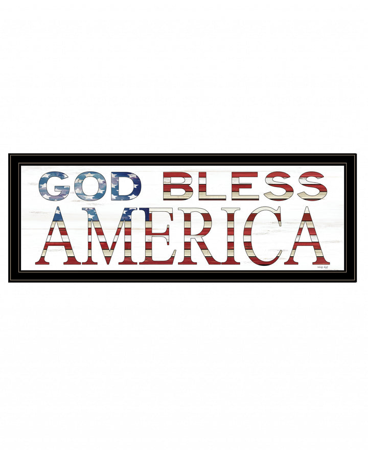 God Bless America 6 Black Framed Print Wall Art