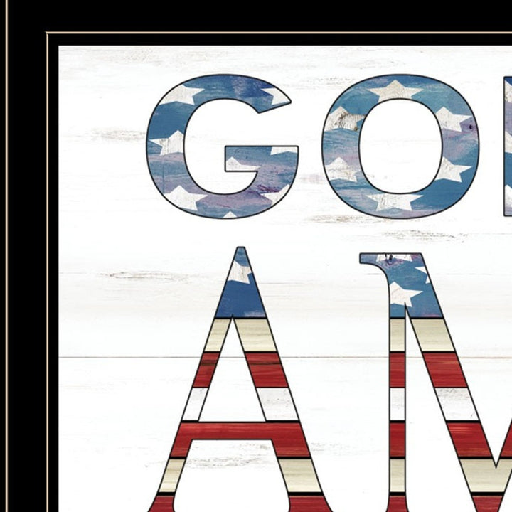 God Bless America 6 Black Framed Print Wall Art