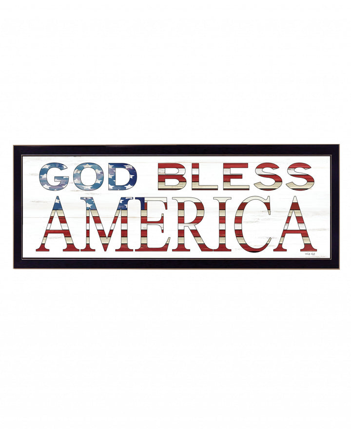 God Bless America 6 Black Framed Print Wall Art