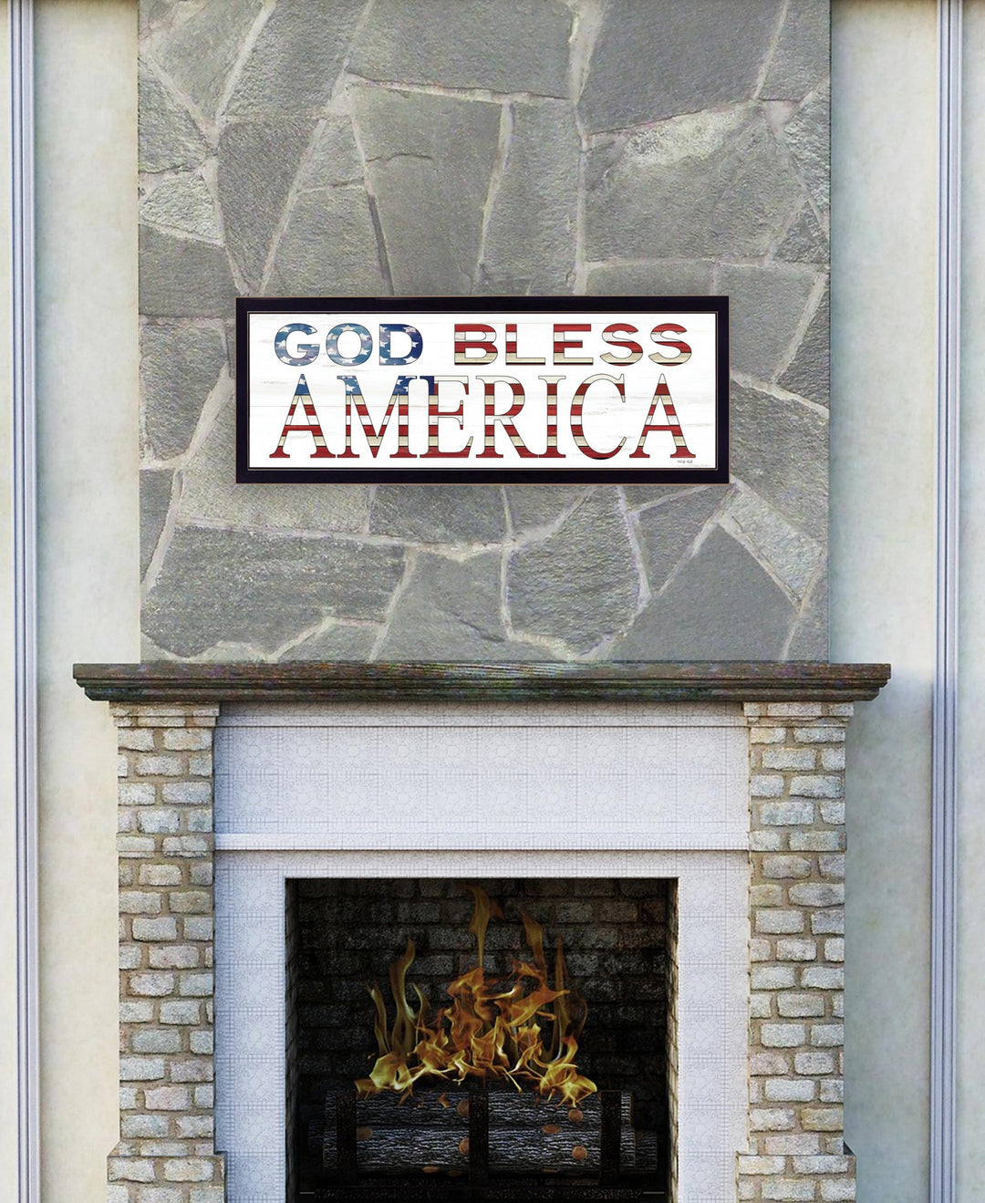 God Bless America 6 Black Framed Print Wall Art