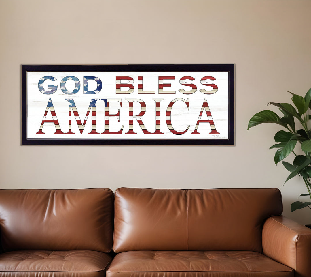 God Bless America 6 Black Framed Print Wall Art